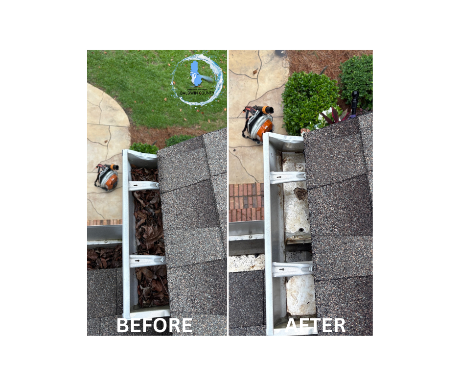Baldwin County’s top-rated exterior cleaning company recently completed a professional roof blowing and gutter cleaning service in beautiful Fairhope.